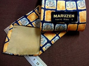 ♪5575C♪良品【象 ゾウ 動物 柄】マルゼン【MARUZEN】ネクタイ