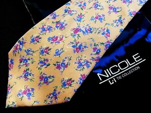 ♪5763D♪状態並品【花 植物 柄】ニコル【NICOLE】ネクタイ
