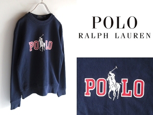 POLO RALPH LAUREN ラルフローレン ポロポニー ロゴプリント スウェット トレーナー XS ネイビー 紺 男女着用可 国内正規品