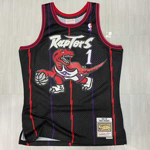 Подлинный [M] Mitchell &amp; Ness Mitchell &amp; Ness NBA HWC Toronto Raptors Toronto Raptors Magrady McGrady # 1 Баскетбольная рубашка черная