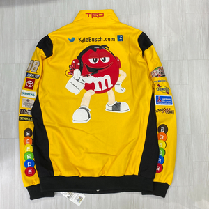 全米最強モータースポーツ 【XL】 NASCAR ナスカー JHデザイン 限定レーシングジャケット KYLE カイルブッシュ M&M's エムアンドエム GOLD