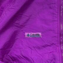 【USA製】90s Columbia ジャケット フルジップ 裏フリース 紫 緑_画像4