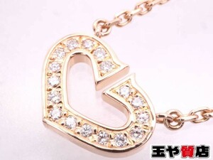  Cartier as good as new C Heart diamond necklace 750 K18PG pink gold 