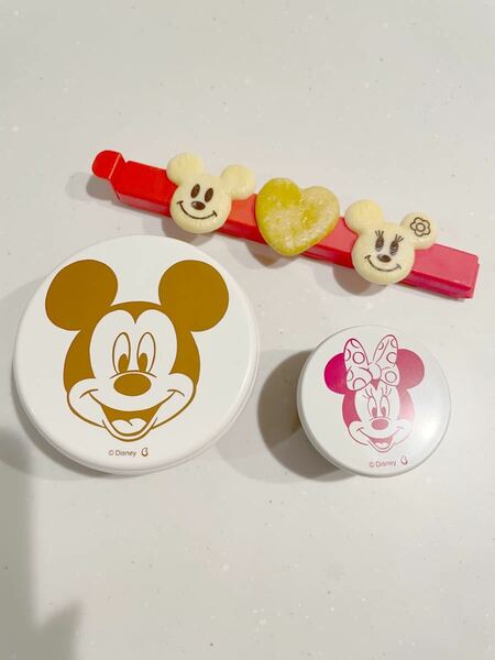 Disney 容器　キッチングッズ　カップ蓋つき　クリップ