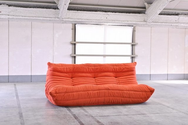 T8584☆美品☆リーンロゼ☆名作☆トーゴ☆TOGO☆3人掛けソファ☆黒タグ