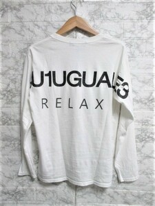 *1PIU1UGUALE3 RELAXunopyuunoug.-retore relax задний Logo футболка с длинным рукавом long T/ мужской /S