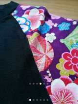 和柄Tシャツ(黒/紫)肩切り替えタイプ・在庫処分_画像4