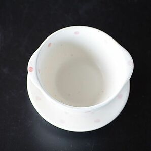 スープカップ＆ソーサー 4客セット ピンクドット グラタンカップ デザートカップの画像2