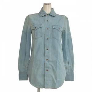 SAINT LAURENT PARIS sun rolan Paris Denim shirt blouse R2A-188409