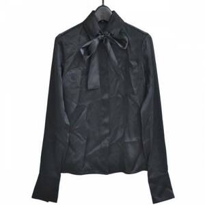 CHANEL Chanel bow Thai attaching silk blouse shirt long sleeve tops R2A-249305