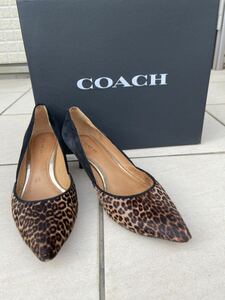 ☆COACH☆コーチ☆ハラコパンプス☆とっても可愛いヒョウ柄☆35.5☆