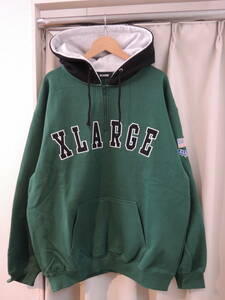 X-LARGE XLARGE エクストララージ CONTRAST COLOR HALF ZIP HOODED SWEAT 緑 L 人気商品 ZOZOTOWN 公式HP 完売 緊急値下げ！