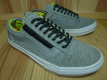 ★VANS バンズ OLD SKOOL オールドスクール グレー×黒 サイドジッパー 26.5cm 美品 Used 検SK8 ERA ハーフキャブ スニーカー_画像6