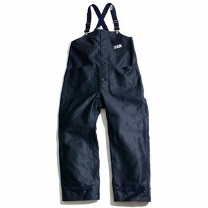 新品 HOUSTON ヒューストン デッキパンツ オーバーオール US.NAVY N-1 DECK PANTS ネイビー 38 M