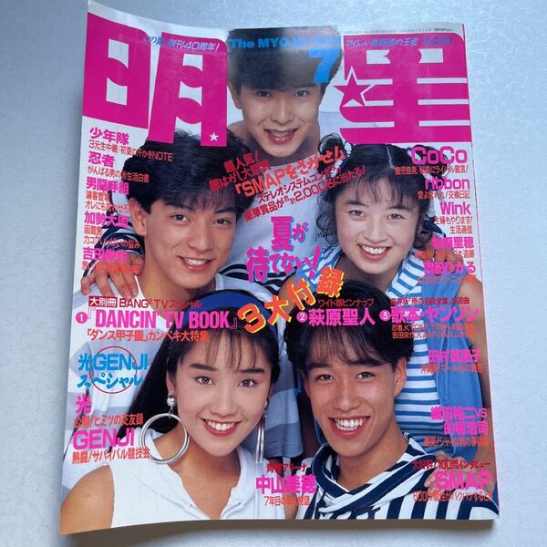 明星　1991年 (平成3年) 7月号　佐藤寛之　山本淳一　赤坂晃　高岡早紀　西田ひかる