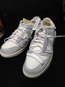 OFF WHITE ×NIKE DUNK LOW 1 OF 50 49 SAIL/NEUTRAL GREY-WHITE DM1602-123 白灰 US11 29cm 未使用 黒タグ 白灰 ダンク ロー オフホワイト