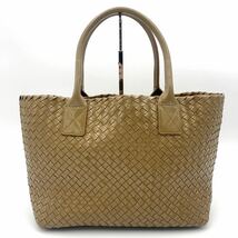 1円《至高の一品》BOTTEGA VENETA ボッテガヴェネタ カバPM トートバッグ ビジネス イントレチャート キャメル ベージュ パテントレザー_画像2