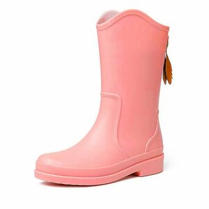  влагостойкая обувь сапоги водонепроницаемый нескользящий износостойкость дождь обувь сельскохозяйственные работы садоводство средний длина 23.5cm розовый 