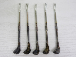*YC5770 putter Fork 5 pcs set Golf cutlery pick retro Vintage free shipping *