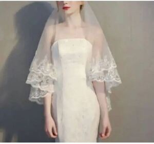 * new goods free shipping * delicate beautiful embroidery! wedding veil two. arm cover 150.