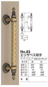 【亜鉛合金＋真鍮】ドア用取っ手　エリザベス取手 小サイズ