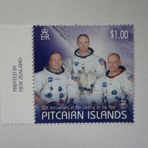 外国切手：（イギリス海外領土）ピトケアン諸島切手 「月面着陸50年」 4種完 未使用の画像2