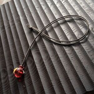 ( free shipping ) handmade glass tonbodama length cord pendant gold red yellow marble 