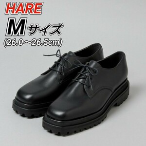 【1点限り!!】 HARE ハレ ドレスシューズ Wハイソールスクエアシューズ Mサイズ 26.0~26.5cm