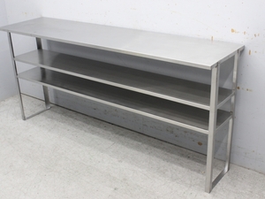  secondhand goods on shelves 3 step 1800×450×830 SUS304 shelves work equipment store articles for kitchen use goods business use stainless steel pcs storage stationary type cupboard kitchen 10-36441 72932