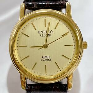 ENRICO ALLONI エンリコ アローニ 腕時計 ゴールド クォーツ 3針 稼働品 【8530