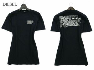 DIESEL ディーゼル 英字プリント★ 半袖 カットソー Tシャツ Sz.XS　メンズ 黒　A2T09571_8#D