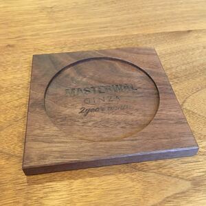 新品 レア 銀座 masterwal マスターウォール オリジナル 木製 コースター ノベルティ 非売品 master wal 刻印 ウッド GINZA 2周年 記念