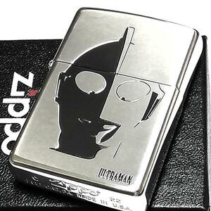 ZIPPO アニメ ジッポ ライター ウルトラマン 円谷プロ シルバー 黒差し 両面加工 銀 キャラクター メンズ かっこいい ギフト プレゼント