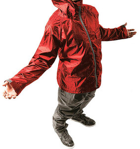 4L size Mac rainwear adjust Mac light AS-7100 red x charcoal 