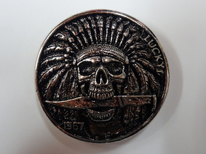 LUCKY 1967 индеец Skull серебряный Conti . кошелек навесная сумка стоимость доставки Quick post 198 иен 