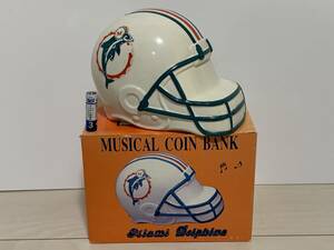 激レア NFL マイアミドルフィンズ コインバンク 未使用品 貯金箱 陶器製 1993年 NFLP Miami Dolphins COIN BANK 外箱付