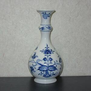 ●マイセンの花瓶●大人気『ブルーオニオン』●保管品●18cm●格安即決●