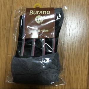 新品未使用　Burano ストライプ柄靴下 16～18cm