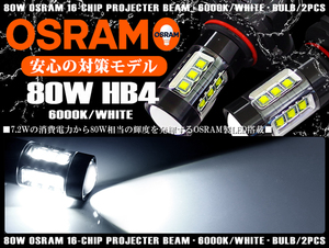 BP系/BP5/BP9/BRE 後期 レガシィ ツーリングワゴン HB4 フォグランプ LED 80W OSRAM 6000K ホワイト 白 車検対応☆