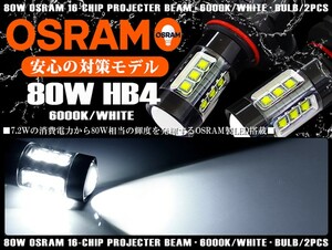 RJ系/RJ1/RJ2 前期/後期 スバル R1 HB4 フォグランプ LED 80W OSRAM/オスラム 6000K ホワイト 白 車検対応 純正交換