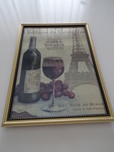 アートフレーム§写真ポスター付A4額(選択可)§ワイン・エッフェル塔・ワイングラス・葡萄・フランス・アンティーク風・ビンテージ風_画像3