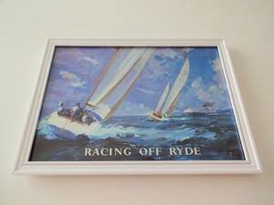 アートフレーム§写真ポスター付A4額(選択可)§ヨットレース・ヨット・海・青・ブルー・船