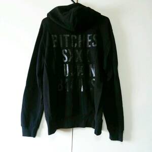 ブラック×ブラック M 黒夢 清春 BITCHES SXXX FUCKIN BADASS EVIL 裏毛 ジップアップ パーカー KUROYUME KIYOHARU サッズ SADS