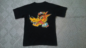 良好 90s USA製 KOZIC POSTERPOP コジック プリントＴシャツ 黒 Y-L S程度 アメリカ製 // ビンテージ GOODENOUGH