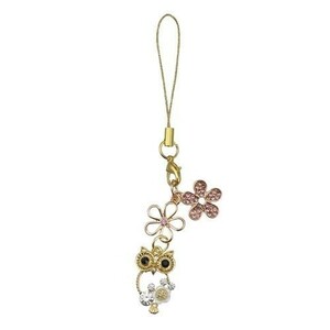  flower . owl. strap { pink gold . rhinestone }