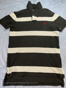 ラルフローレン POLO RALPH LAUREN ポロシャツ　USサイズXS 黒/グレー　ボーダー柄