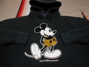 MICKEY MOUSE WALT DISNEY ミッキーマウス 厚手スウェット パーカー 黒 ビンテージ ディズニーランド パンクロック PUNK ROCK SKATEBOARD