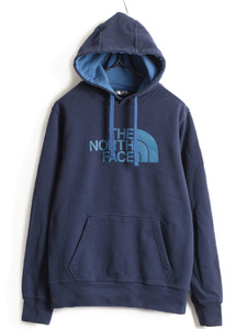 希少サイズ S ■ ノースフェイス プリント スウェット フード パーカー ( メンズ ) 古着 The North Face トレーナー プルオーバー 裏起毛