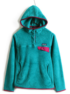 希少サイズ S ■ 11年製 パタゴニア リツール フーディ ジャケット ( レディース ) 古着 Patagonia フリース ジャンパー スナップT フード