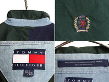 90s 大きいサイズ XL ■ トミーヒルフィガー 2トーン 切替 長袖 ボタンダウン シャツ ( メンズ ) 古着 TOMMY HILFIGER 90年代 長袖シャツ_画像5